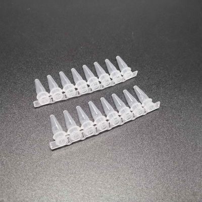 0.2mL Rohr-medizinisches Laborverbrauchsmaterial-klares hohes Rohr PCR 8-Strip keine Abdeckung